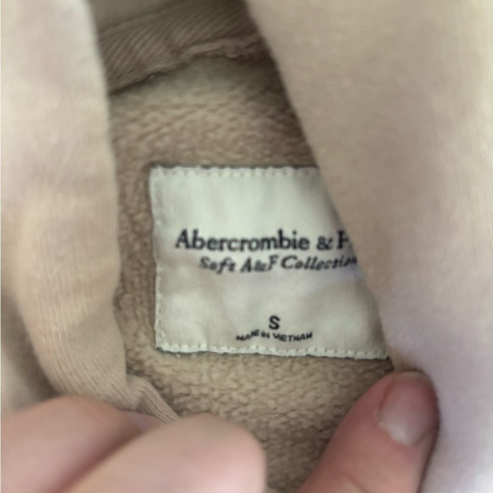 Abercrombie & Fitch Soft Collection Hoodie Sweatshirt Tan Size Small - Picture 3 of 10